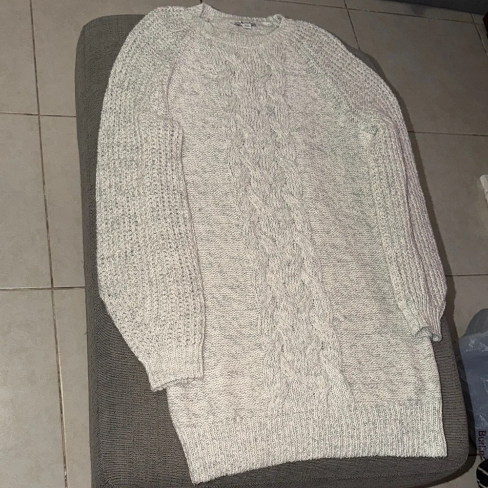 American Eagle Sweater Knit Dress Light Gray - Picture 3 of 5